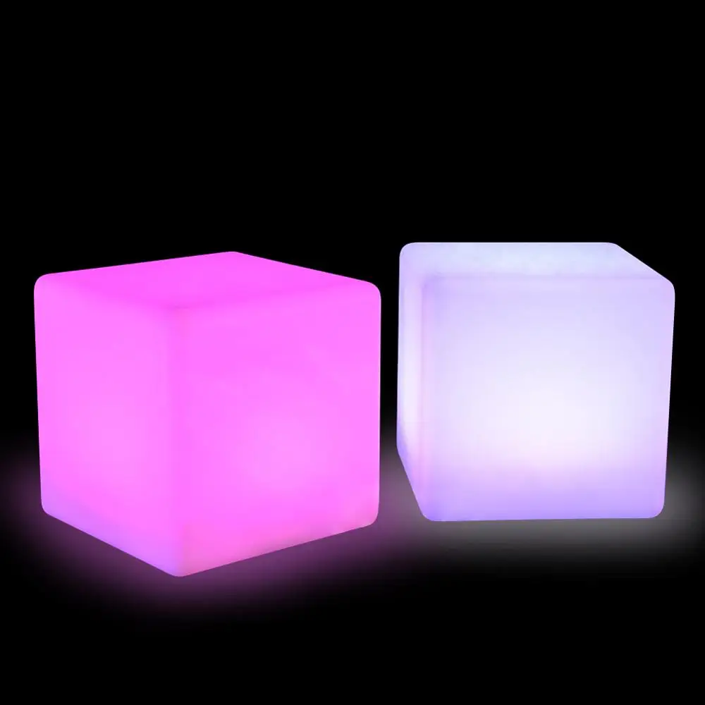 20cm LED cube factory price commercial furniture color changing bar led cube stool