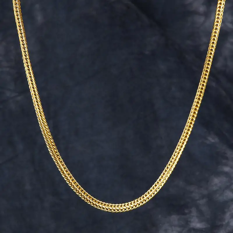 KRKC & CO оптовая торговля круглая нержавеющая сталь 14k 18k позолоченное ожерелье Франко цепь