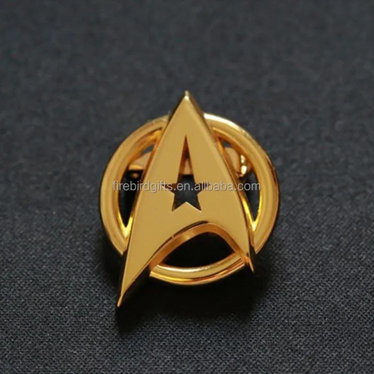 custom gold metal star pin