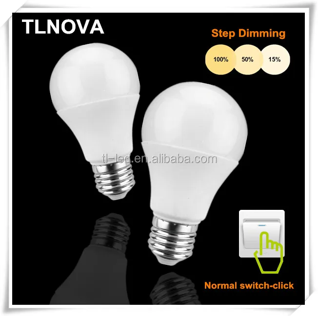 2021 new Step Dimming LED Bulb 8W 10W 12W 14W Smart led light 100%-50%-15% Dimmable LED Lamp no Flicker 3 in 1 PF 0.5 CE Rohs