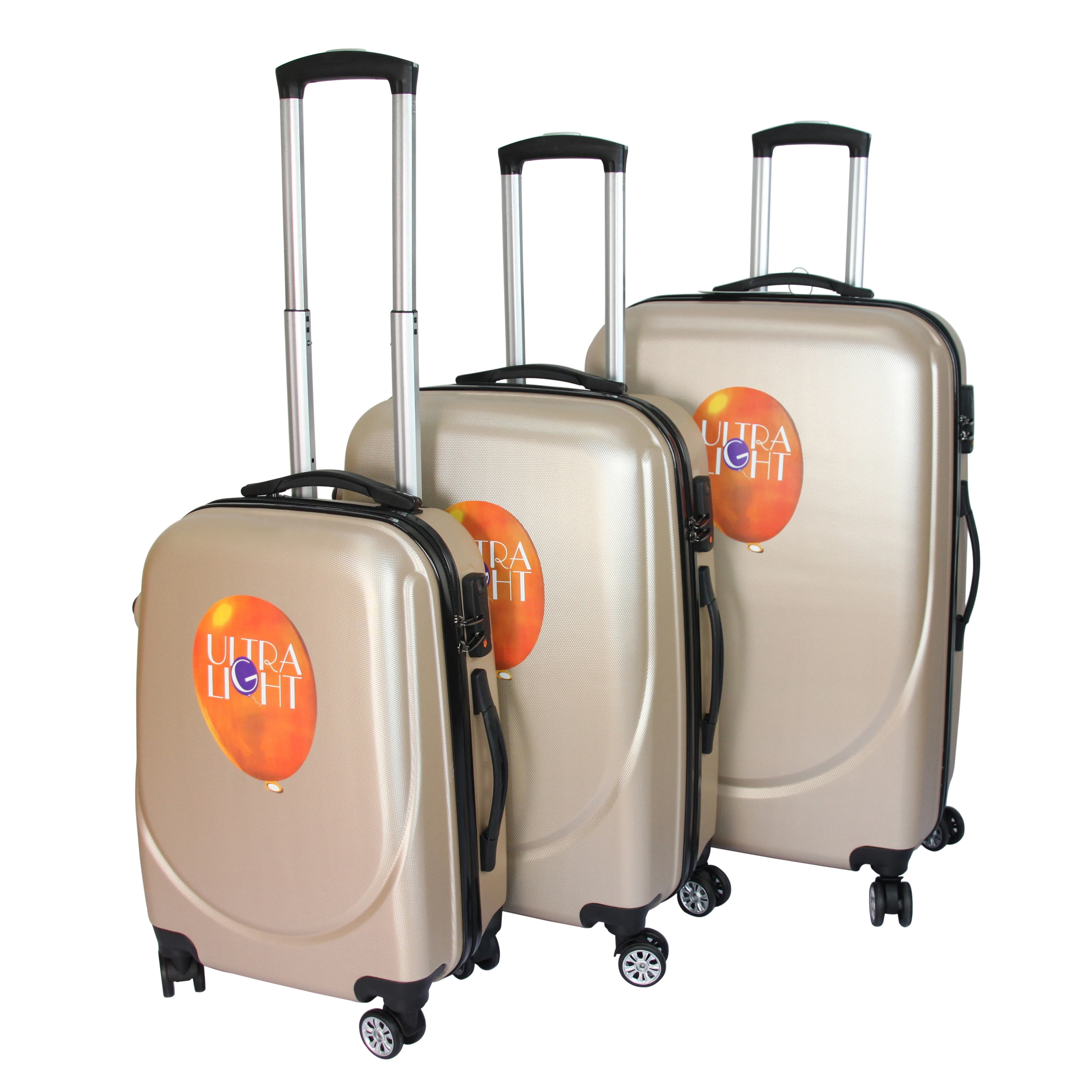 
Waterproof 3 Piece Luggage Set Lightweight Spinner Suitcase 