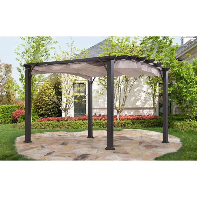 
Cheap and Elegant Retractable Powder Coating Backyard Terrace Patio Accordion Shutter Louver Bioclimatic Aluminum Pergola Price 