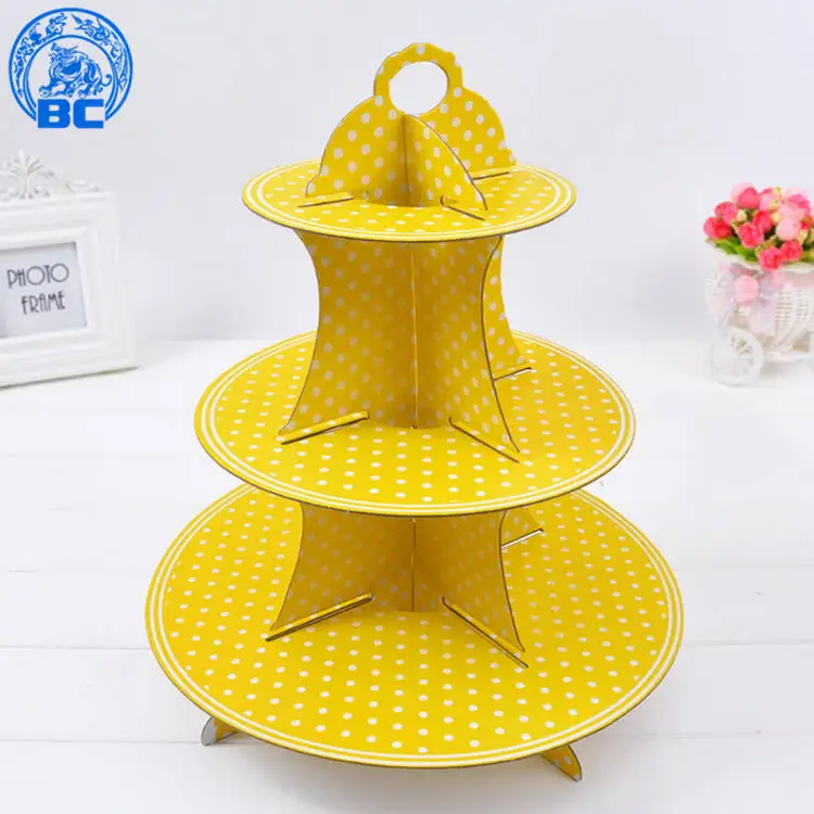 
2018 Factory supplies 3-Tier Corrugated Cupcake cake Stands for kids birthday party 