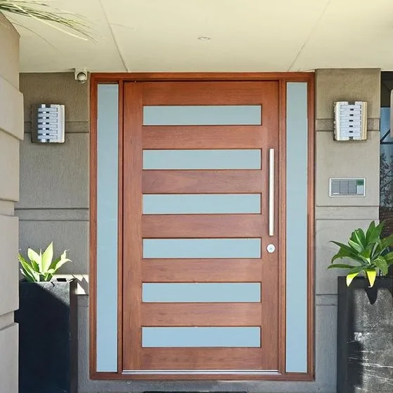 Seeyesdoor Decorative Designs Solid Wood Door Exterior Wooden Pivot Doors for House