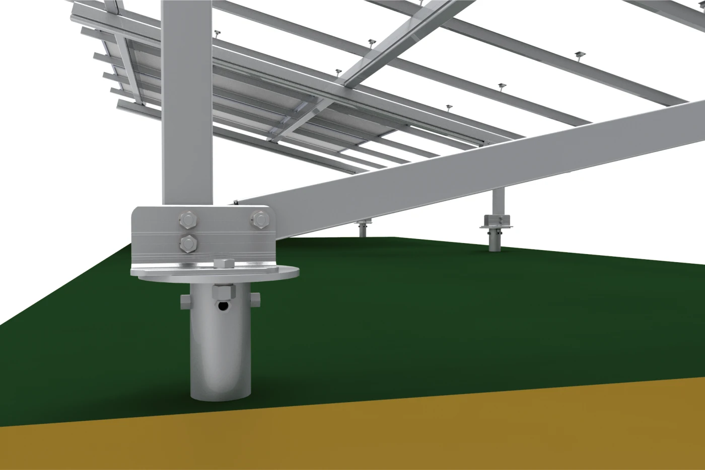 High quality aluminum alloy W type Solar Panel Mounting Structure with ground screw for solar power system station