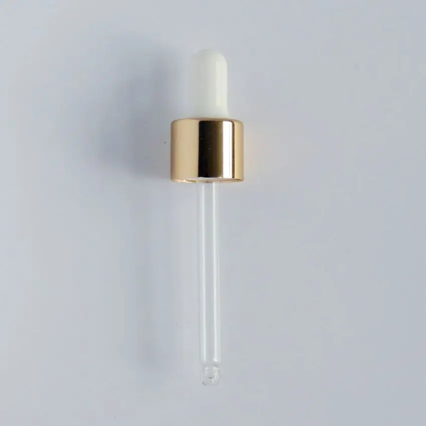 essential oil packaging glass pipette silicone rubber bulb aluminum hole cap dropper