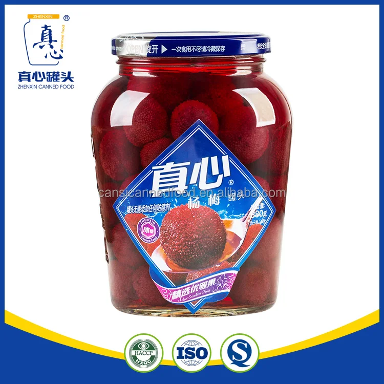 Canned fruit Bayberry / Waxberry in Syrup -Top 10 China Canned Food factory