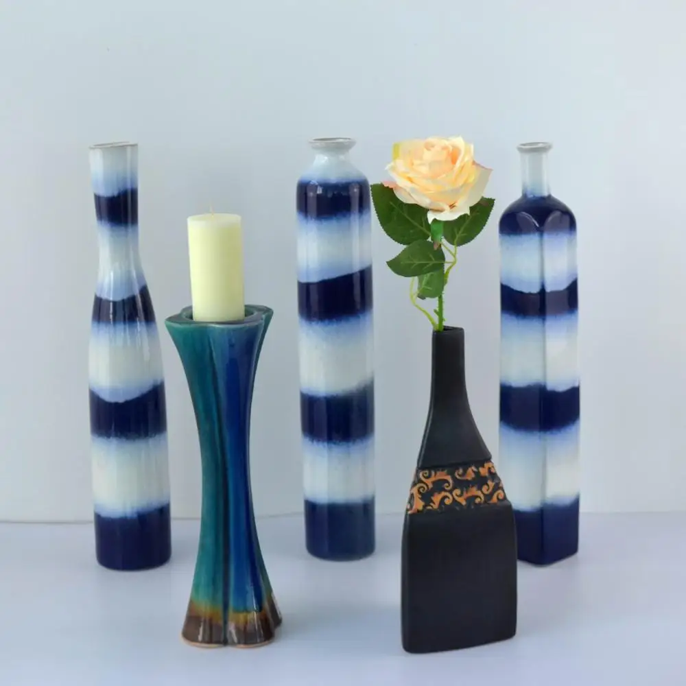 Reactive glazed vase for home decor
