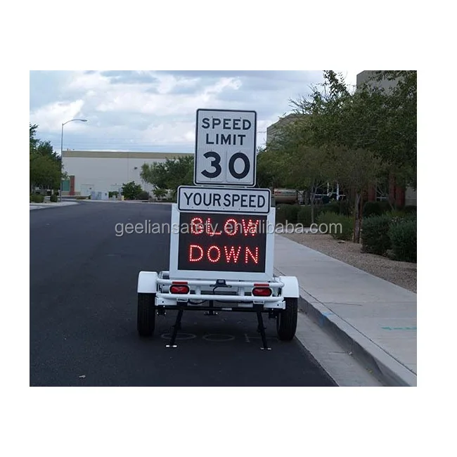 Portable Police Radar High Speed Limit Traffic Signs Control Trailers