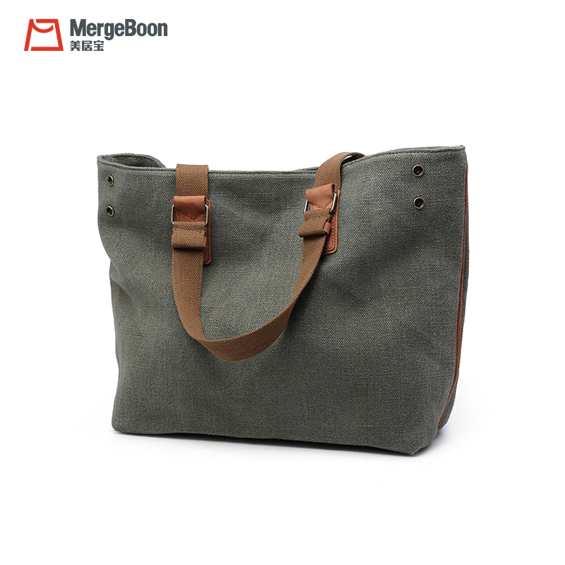 Large capacity 12oz cotton organic canvas women shopping tote bag