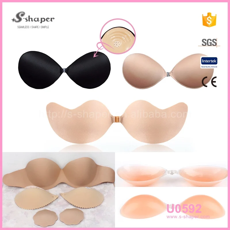 S-SHAPER Summer Promotion Adhesive Strapless Invisible Silicone Bra Seamless Push Up Bra
