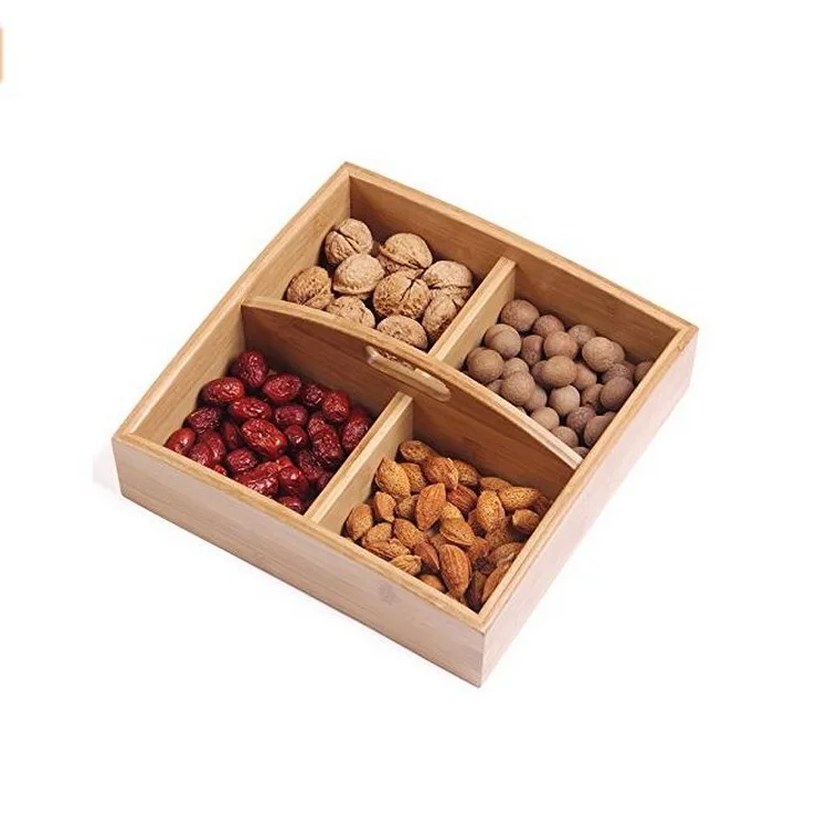 
personalized customization wooden fruit box bamboo wood Nuts snacks box 