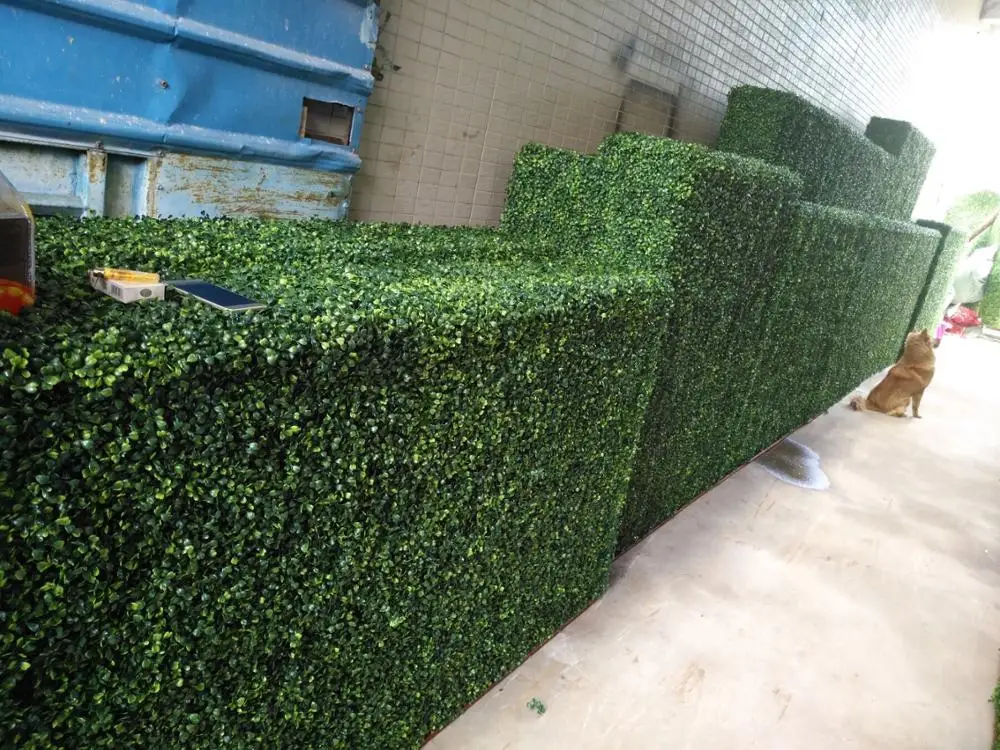 Artificial boxwood topiary grass hedge green wall for garden use