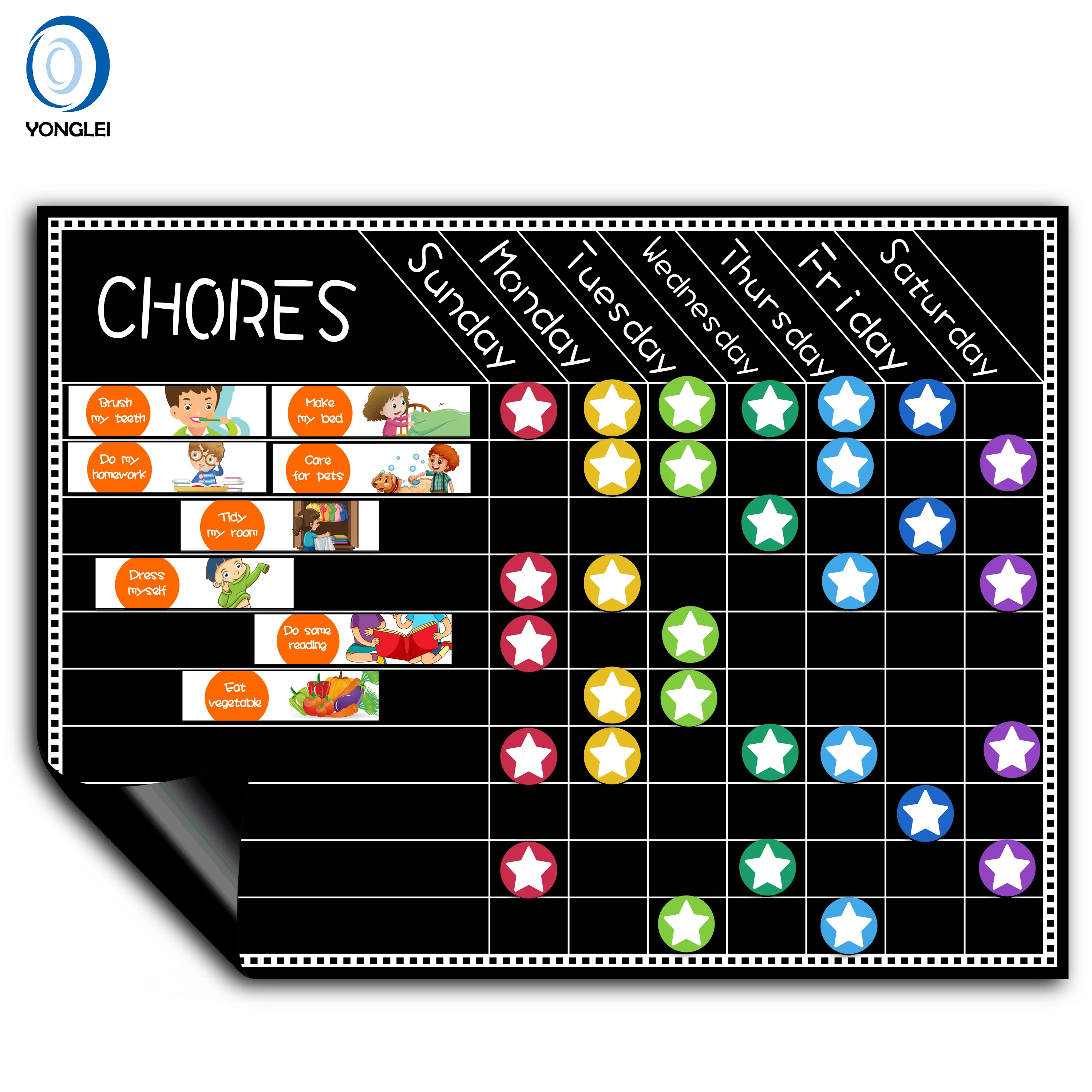 4.9A1 Magnetic Star Chart Kids Reward Charts Magnetic Dry Erase Chore Chart