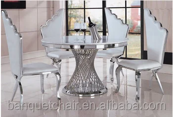
King Queen chairs Angle wings Stainless steel frame throne dining chair 