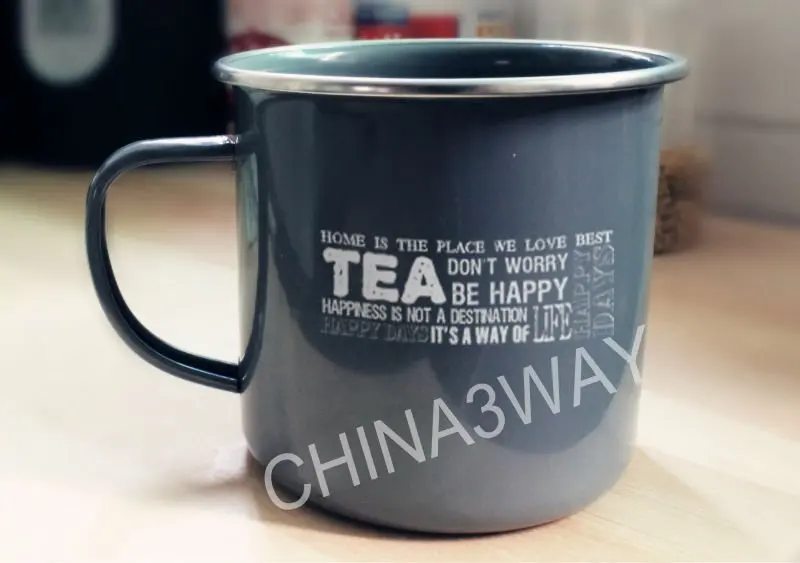 Hot Sales Custom Logo Printing Metal Sublimation Enamel Coffee Mugs Outdoor Camping Enamel Mug Vintage