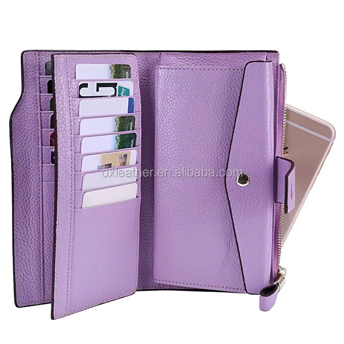 Женские блокировки радиочастотной идентификации большая емкость роскошный бумажник с восковым покрытием из мужской Кожаный клатч кошелек держатель для карт Сумочка