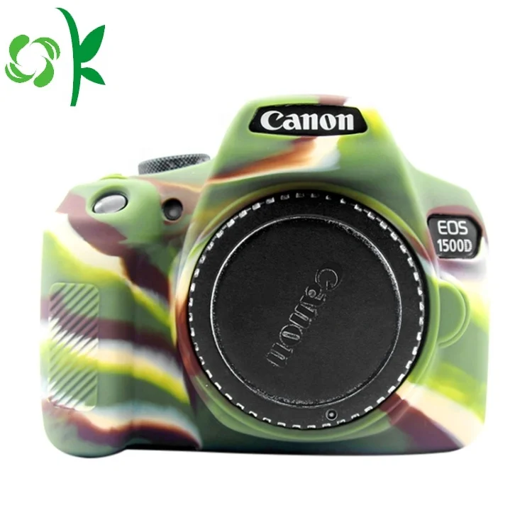 OKSILICONE High Quality Camouflage Green Silicone Soft Camera Case Mini Portable Camera Protective Cover