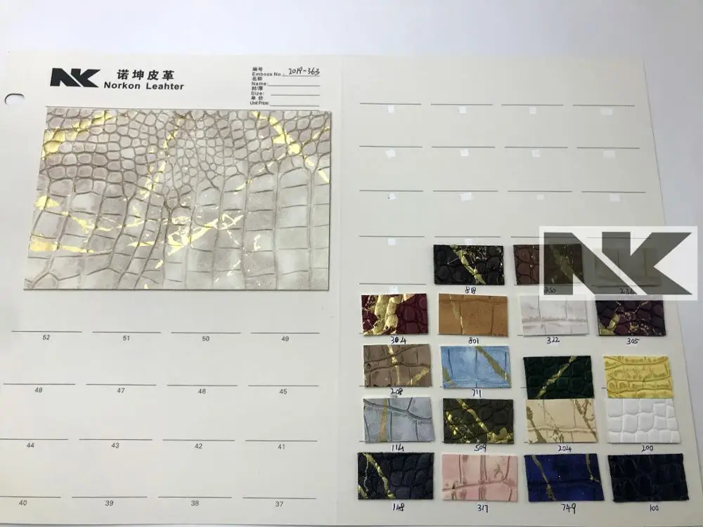 P377 metal film crocodile pattern PU artificial leather for bags, shoes, belts, watches and sofas