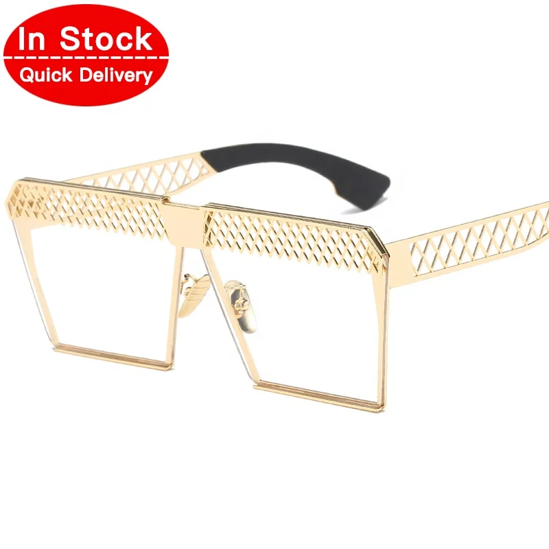 2019 In Stock Fashion Metal Vogue OEM Clear Lenses Women Wholesale Men Square Spectacle Eyeglasses Frames Eyewear 0019AC
