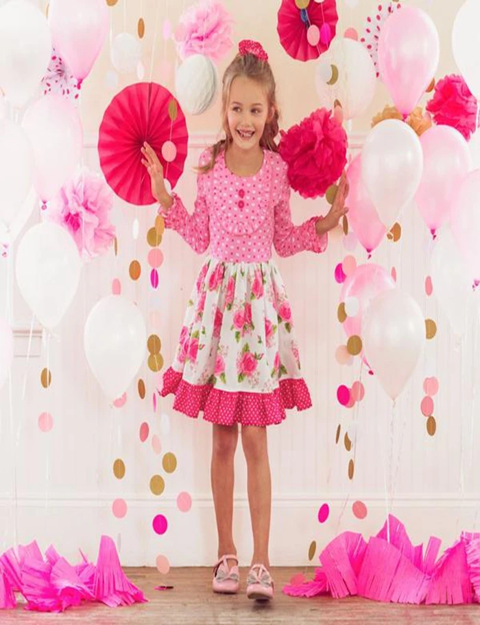 Girl Boutique Dress Long Sleeve Floral Pattern Ruffle Cute Sweet children clothes girls dresses