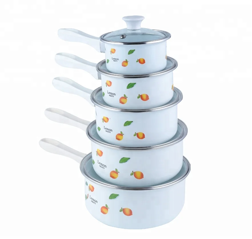 Эмалированный горшок/Одноручный горшок со стеклянной крышкой/углеродистая сталь и эмалированное