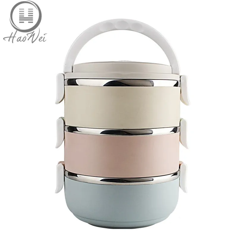 
Multicolor Multi-layer heat preservation tiffin lunch box stainless steel with handle 