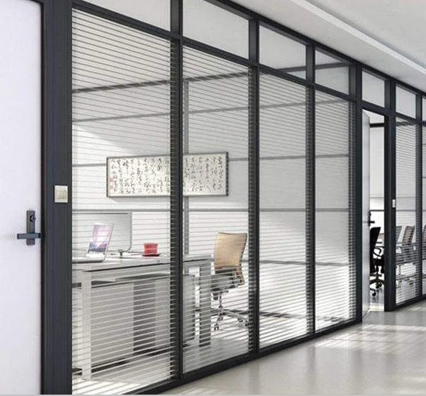 Офисная перегородка из двойного стекла, съемная Звукоизоляционная стеклянная перегородка для офиса, разборная офисная перегородка