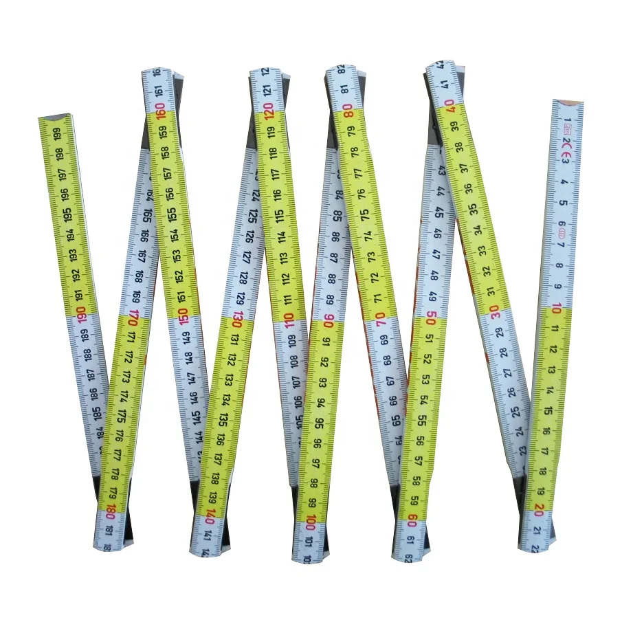 2 м желтый-белый деревянный в сложенном виде линейка