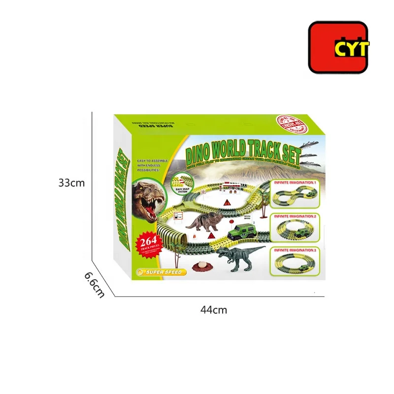 2019 Best Sellers Electric Race Track Dinosaur Car Track Toy