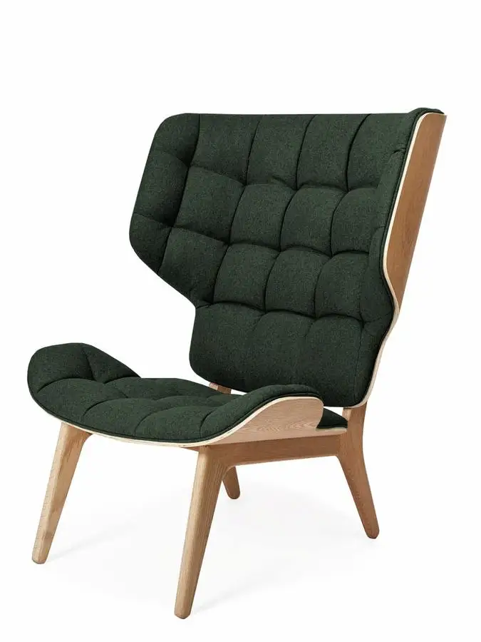 
Vintage design furniture house Grey leather bentwood Mammoth lounge chair 