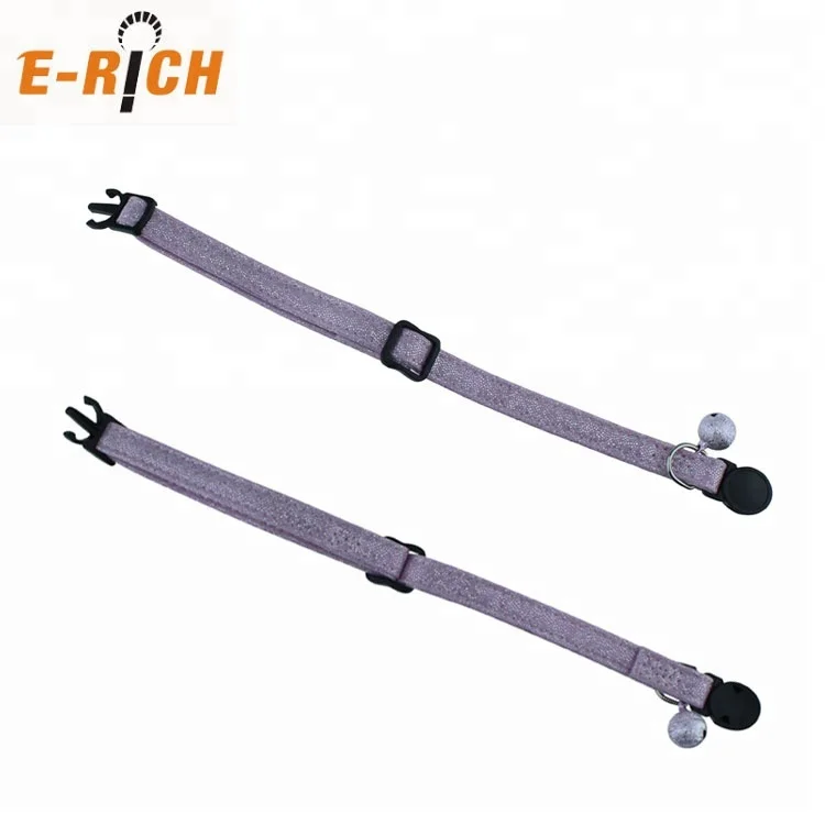 Hot Sale Bling Inflatable Cat Collar Pu Breakaway Leather Pet trainer Collar with Bling Bell