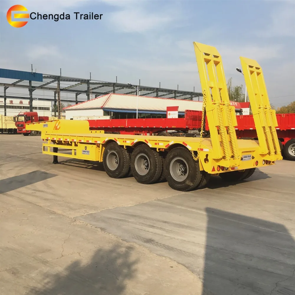 60 Ton Lowboy Trailers 3 axle Front Loading Low bed Loader Trailer For Sale