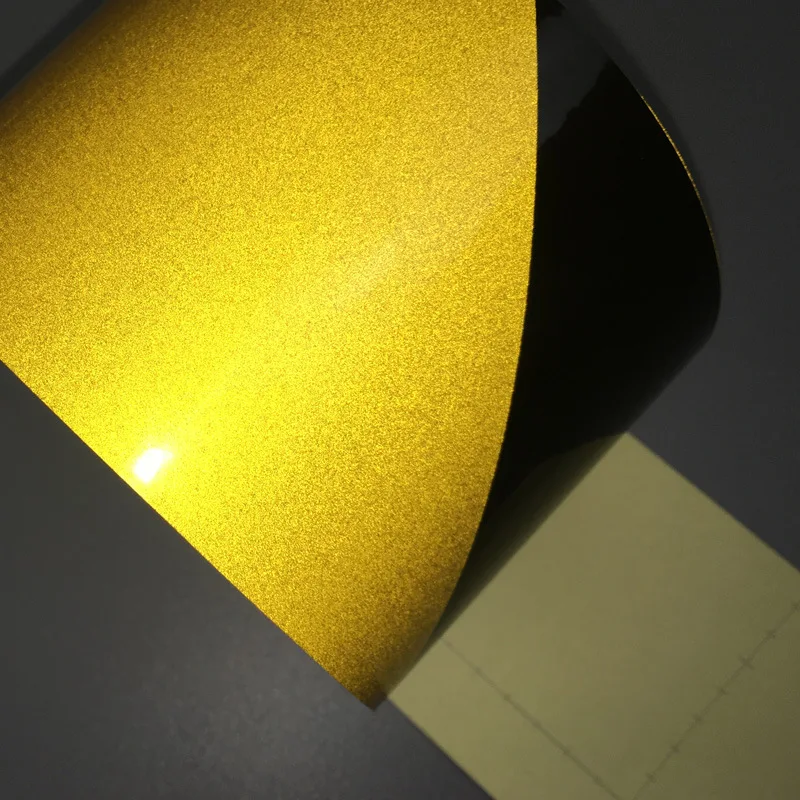 Yellow and black reflective warning tape