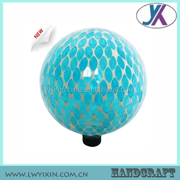 10 Inch Round Dots Green Mosaic Glass Gazing Garden Decoration Ball