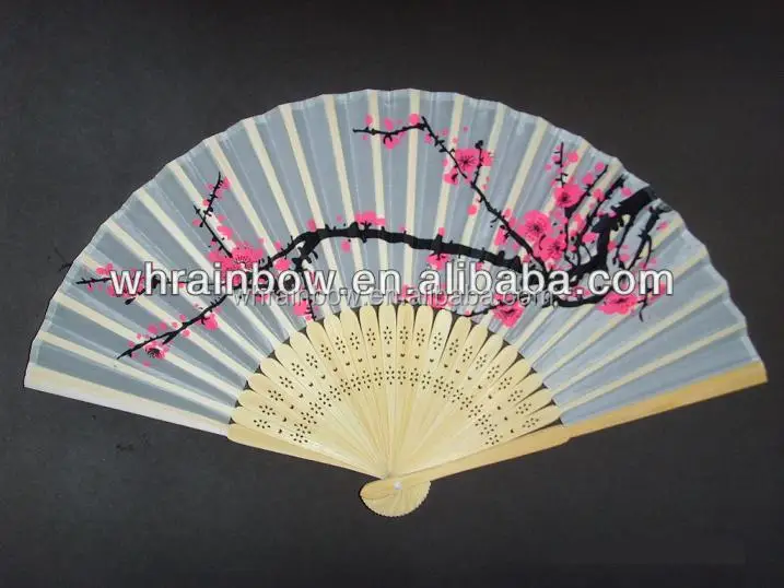 Silk Bamboo Hand Folding Fans wedding gifts 21cm