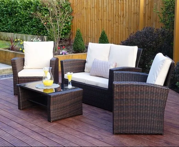 Rattan 4 Seater garden/patio Sofa Set (Brown) Popular in UK  Market