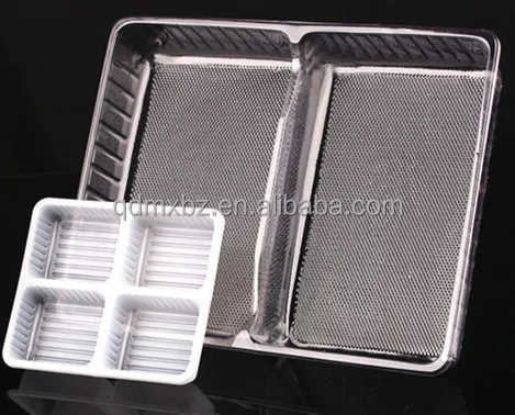 food grade clear Cavity cookie PET inserted box blister plastic chocolate packaging tray with  lids