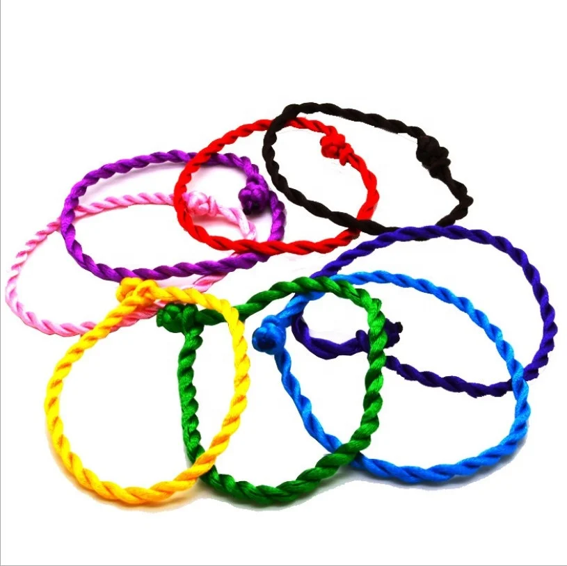 China factory colored braided rope adjustable bracelet
