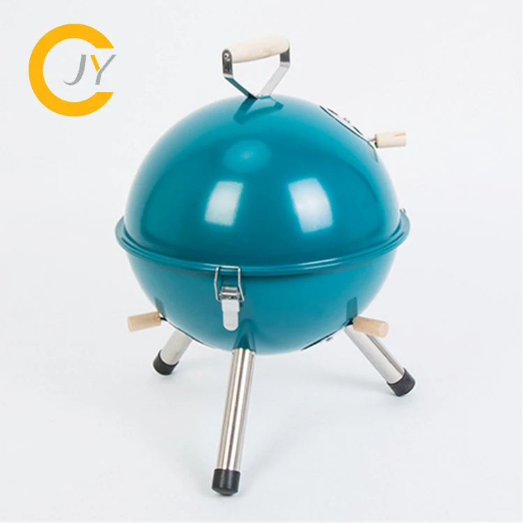 Mini football shaped soccer bbq grill portable mini charcoal ball grill