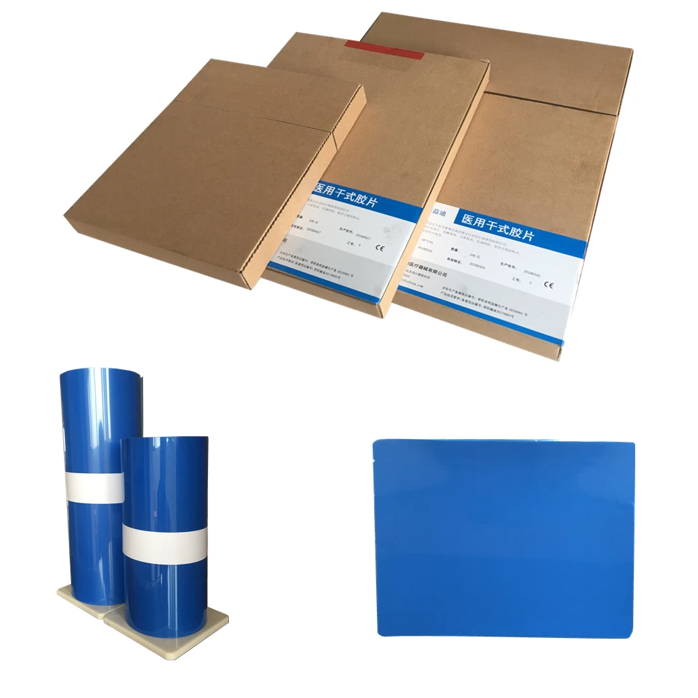 Waterproof Thermal  Printing Blue Sensitive Medical X-ray Film Same as agfa DT2B and DT5B 14x17