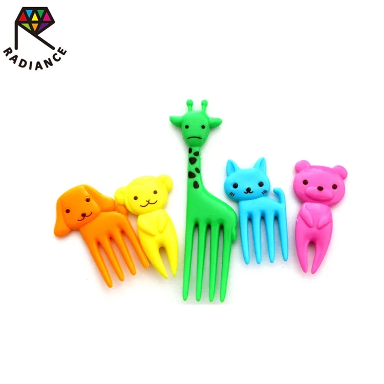 
35-65MM Animal Shaped Plastic Fruit Fork Party Dessert Pick 