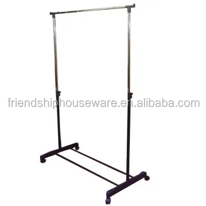 Manufacturer Adjustable Garment Rack Clothing Rail with Wheels - Black hot sale