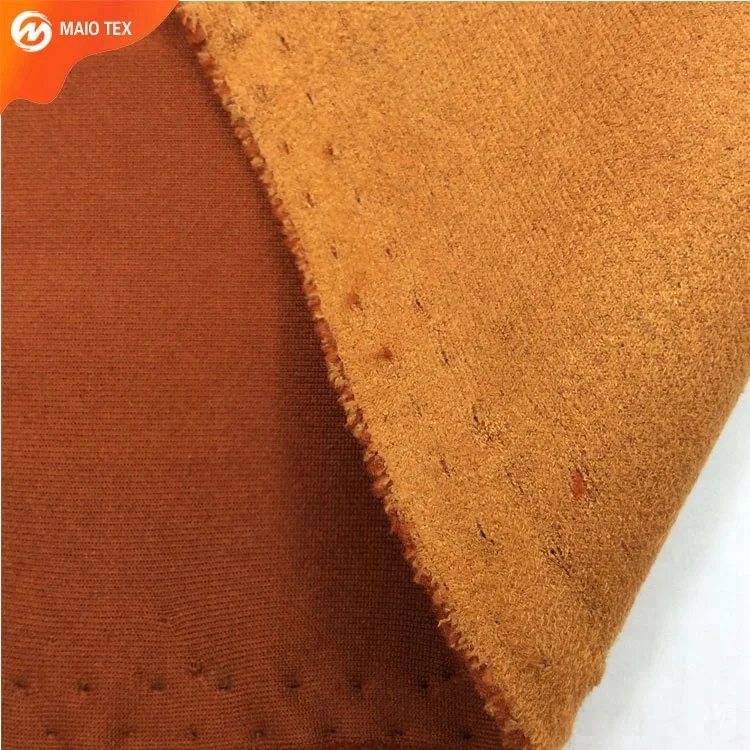 
Four way stretch polyester spandex scuba knit suede fabric for skirt and waistcoat 
