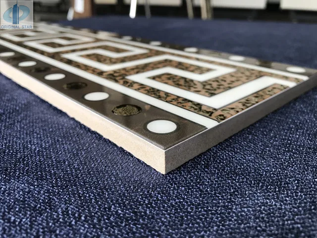 Gold boundary tiles wall decorative tile 150x600 mm tiles demarcation