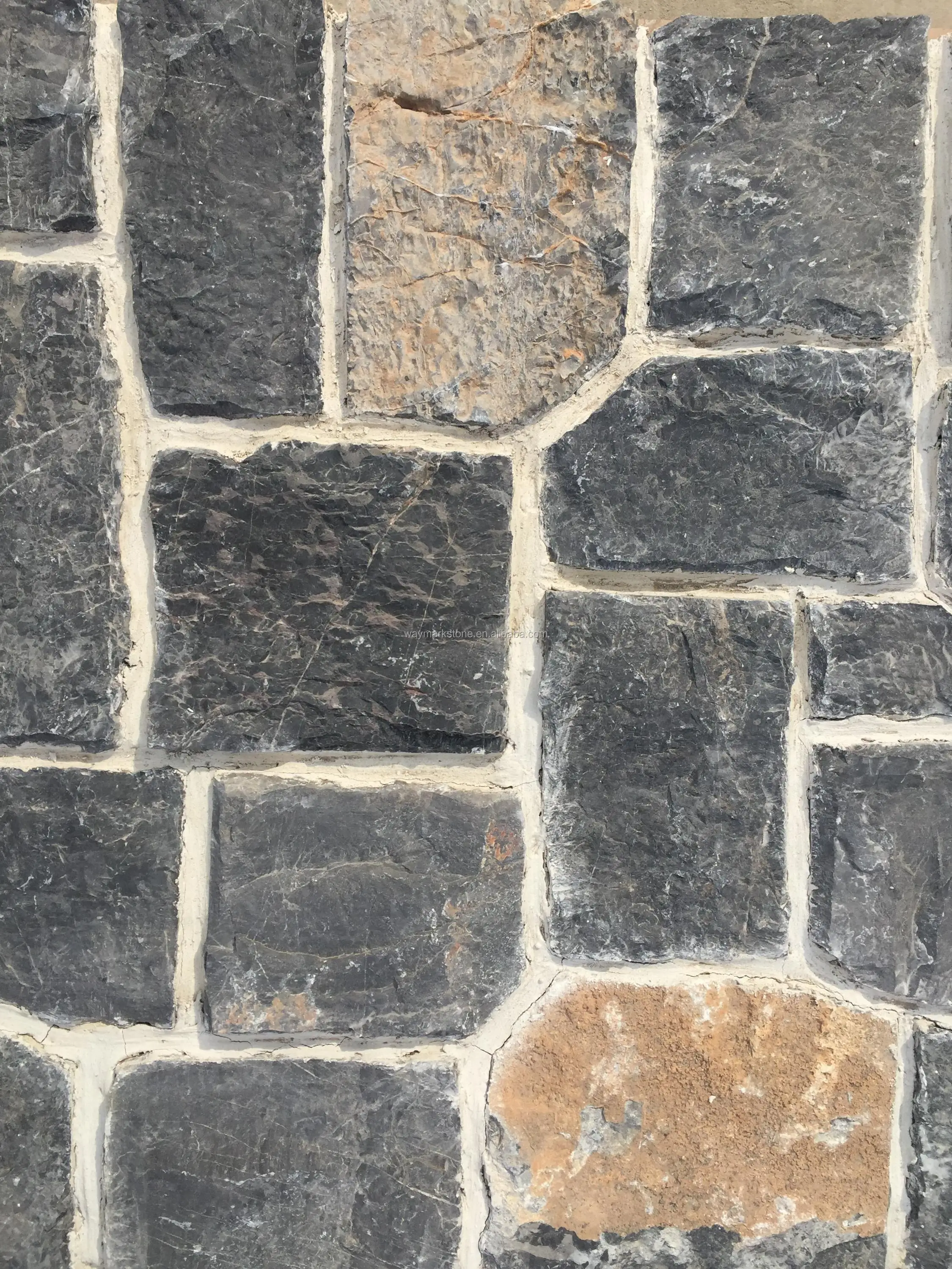
Natural Black limestone Real stone cladding for outdoor and Indoor wall decoration WRSV92 