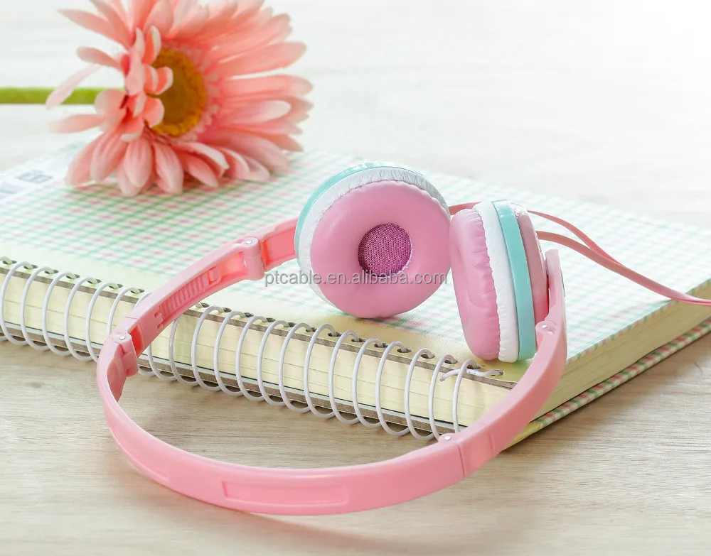 
newest arrival stereo head phone beautiful headband style cute headphones for girls 