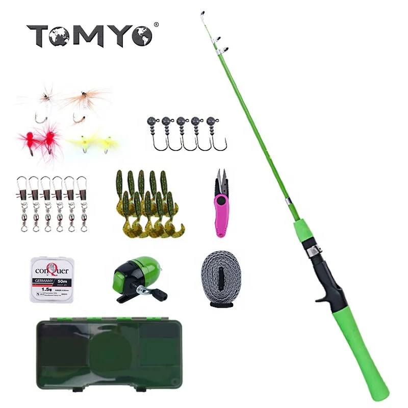 ToMyo Youth Kids Fishing Pole,Portable Telescopic Fishing Rod and Reel Combo Full Kit Set Fishing Gear for Kids