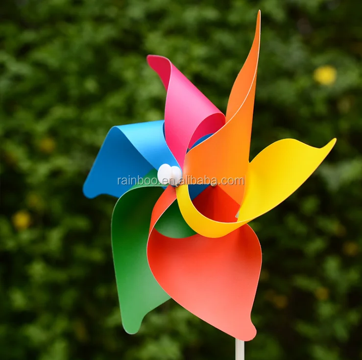 Wholesale plastic garden decoration diy multicolor windmill