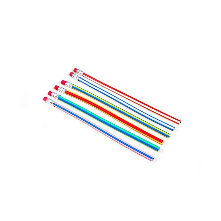 Promotional school kids rainbow gift long soft pencil with eraser